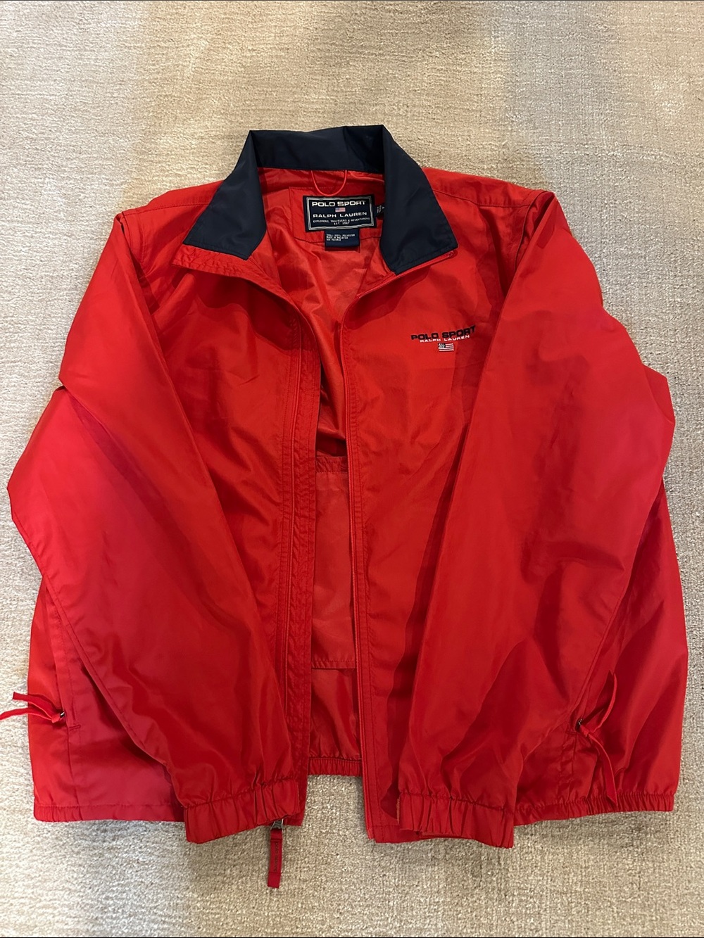 Ralph Lauren Polo Sport Red Windbreaker with Navy Trim